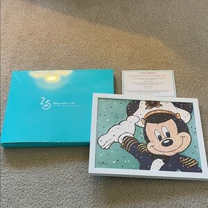 Disney Cruise Line Mickey Mouse Captain Art in Blue and White 25th Anniversary
